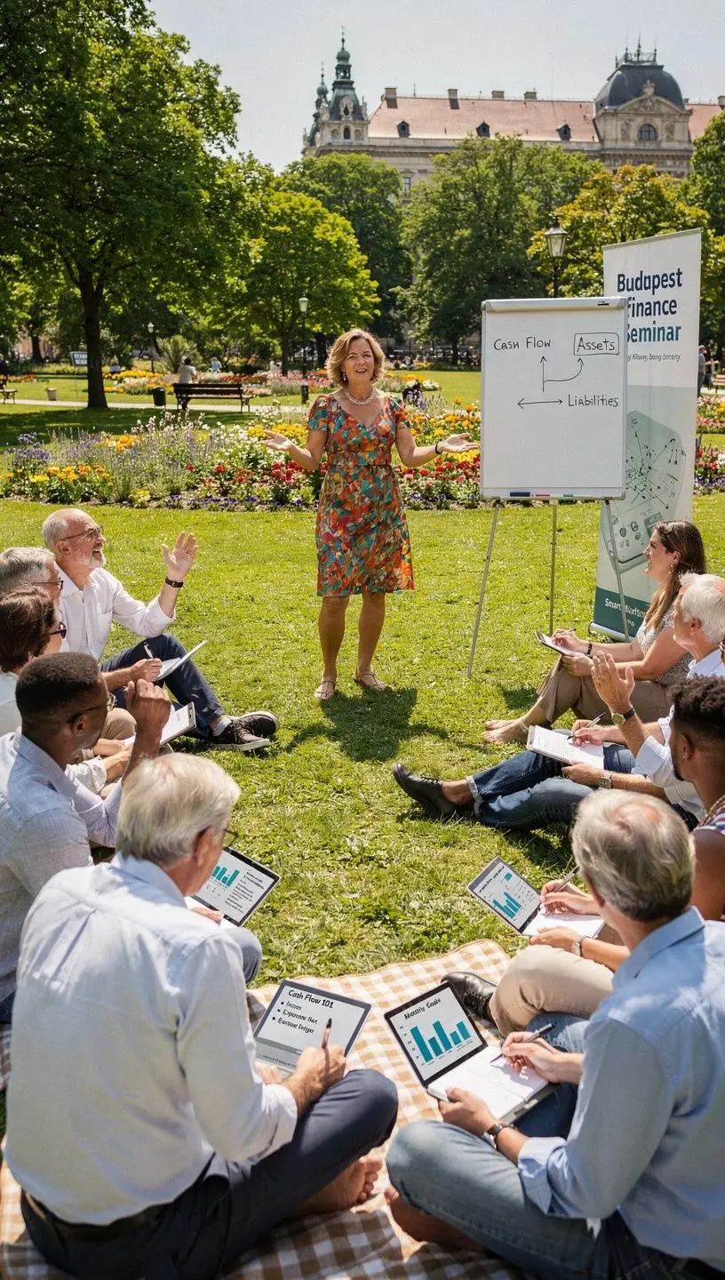 Egy ember, aki jegyzetel a pénzügyi céljairól, miközben könyveket olvas.